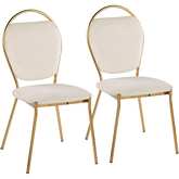 Keyhole Dining Chair in Green Velvet & Metal (Set of 2)